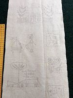 Natalie Bird Out & About Stitchery Linen Panel Embroidery Fabric 137cm x 30cm