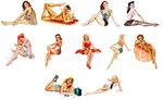 Pin-Up Girls Shaped Vinyl Stickers retro vintage laptop cool rockabilly 1950s