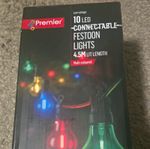 Premier 10 LED Connectable Festoon String Lights Low Voltage 4.5m Multicolour