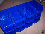 Pk of 12 Ecobox 112 Plastic bins Blue. Red or Green