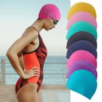 Black Swimming Cap Adult Mens Womens Large Pool Swim Hat Swimming Hair Cover