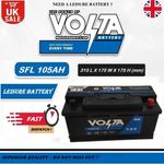 12V 105AH LEISURE BATTERY SFL 105AHC100 VOLTA FOR CARAVAN DEEP CYCLE