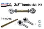 3/8" Turnbuckle Kit Adjustment 120mm Up + Lock Nuts - Choose Rod Ends to Suit