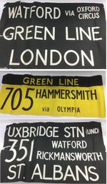 3 x Old Vintage Original London Bus Destination Signs Traditional Collectables