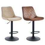 1/2PCs Adjustable Breakfast Bar Stools Suede Swivel Gas Lift Stool Christmas