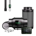 VIVOSUN AeroZesh G6 φ15cm 388CFM Inline Duct Fan w/E42A,Carbon Filter&8' Ducting