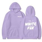 Purple Unisex White Black Fox Pocket Hoodies Kids Sweatshirts Casual Pullover UK