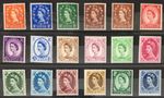 GB QEII 1955 Wildings Edwards Crown SG540 - SG556 Set of 18 MNH