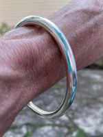 MASSIVE HEAVY 6.5mm Thick Chunky Solid Sterling Silver Round Bangle Bracelet