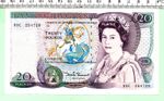 1984 D. H. F. SOMERSET GENUINE PICTORIAL "D" SERIES EF+ PURPLE £20 NOTE (573)