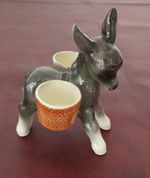 UNUSUAL VINTAGE POTTERY DONKEY FIGURE STAMPED GERMANY IN GOOD CONDITION