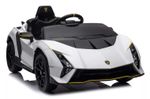 Kids Official White Lamborghini Autentica 12v Electric Ride on Car