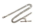 Victorian Sterling Silver Graduating Albert Watch Chain Antique 1901 Birmingham