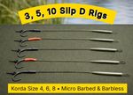 Solid PVA Bag Slip D Rigs Wafter Carp Fishing Rigs Korda Barbless / Micro Barbed