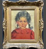 Little girl with a red dress - Early 1900 Original