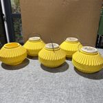 Vintage Outdoor Vintage Candle Holders Yellow/ Retro Style