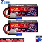 2x Zeee 4S 6200mAh Lipo Battery 14.8V 120C Hardcase EC5 for RC Car Buggy Truggy