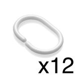Croydex AK142122 Shower Curtain Rings C Shape White - Pack of 12