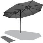 Extra Large Garden Parasol 455x265cm Crank Open Waterproof Patio Umbrella 