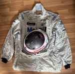 Used Race Helmet & worn Race Suit Overall Mercedes from Andreas Möntmann