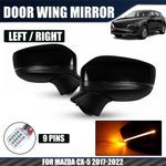 Left Right Side For Mazda CX-5 2017-2022 Black Door Wing Mirror Heated Electric