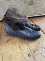 Vintage 1980s brown leather suede lilley and skinner slouch ankle boots size 6.5