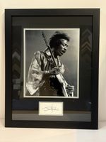 Framed Black and White Photograph of Jimi Hendrix 