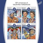 VALENTINA TERESHKOVA Cosmonaut Astronaut Space Stamp Sheet 2017 Solomon Islands