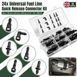 Universal Fuel Line Quick Release Connector Hose Pipe Clips Repair Kit 24Pcs UK