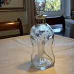 Early 20thC Glug Glug Decanter Sterling Silver Collar Etched