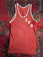 Rare Vintage 1960s Russell Southern Co. Rayon/Durene Red/White Basketball Vest