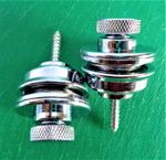 2 Flat-Head-Strap-Lock-For-Electric-Acoustic-Guitar-Bass Silver 17% PRICE DROP