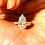 Solid 10k Yellow Gold Certified Moissanite Attractive Engagement Pear Cut Ring