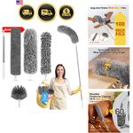 Microfiber Feather Duster 5-in-1 Kit, Dusters for Cleaning, Duster with Exten...