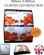 LED Curved Menu Box + Back_lit Photo Restaurant Take away High Quality