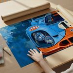 Gulf Livery Oil Paited A3 Art Print Le Mans Motorsport Poster