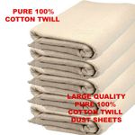 HEAVY DUTY 100%COTTON TWILL PROFESSIONAL DECORATING LARGE DUST SHEETS MULTI PACK