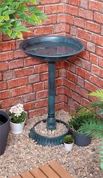 Outdoor Garden Patio Pedestal Weather Resistant Ornament Bird Water Bowl Bath