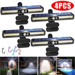 4x Solar Powered PIR Motion Sensor Lamp Clip Outdoor Garden Security Wall Light