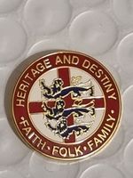 Heritage & Destiny badge (red outline) - 20mm diameter 