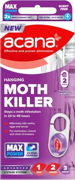 NEW Acana Hanging Moth Proofer Killer Repellent Freshener Fabric Max Power Cover
