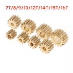 Metal Copper Gear Motor Toy Car Transmission Spindle Gear 7T/8/9/10/11-16T Teeth