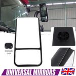 Double Mirror Wing Split Fixing Zoom Dual HGV Universal Tractor Truck Digger 1PC