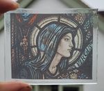 Stained Glass Mary the virgin kiln fired glass insert piece window art religious