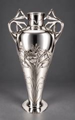 Antique Orivit Art Nouveau Silver Plated Pewter Vase c1900–1905 Model 2183
