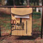 Portable Camping Utensil Roll Up Bag Cutlery Tableware Organizer for Camping BBQ