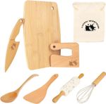 8PCS Wooden Kid Baking Set for Real Cooking Kitchen Tools Role Pretend Play Gift