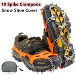 19 Teeth Ice Snow Anti-Slip Grippers Boots Shoes Grips Spikes Crampons Hiking~