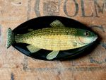 Rare Vintage Fish Shaped Art Lacquer Lacquered decorative Small Tray Dish VGC