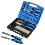 Draper Expert 88605 8pc Wood Chisels Set + Sharpening Stone Honing Guide & Case